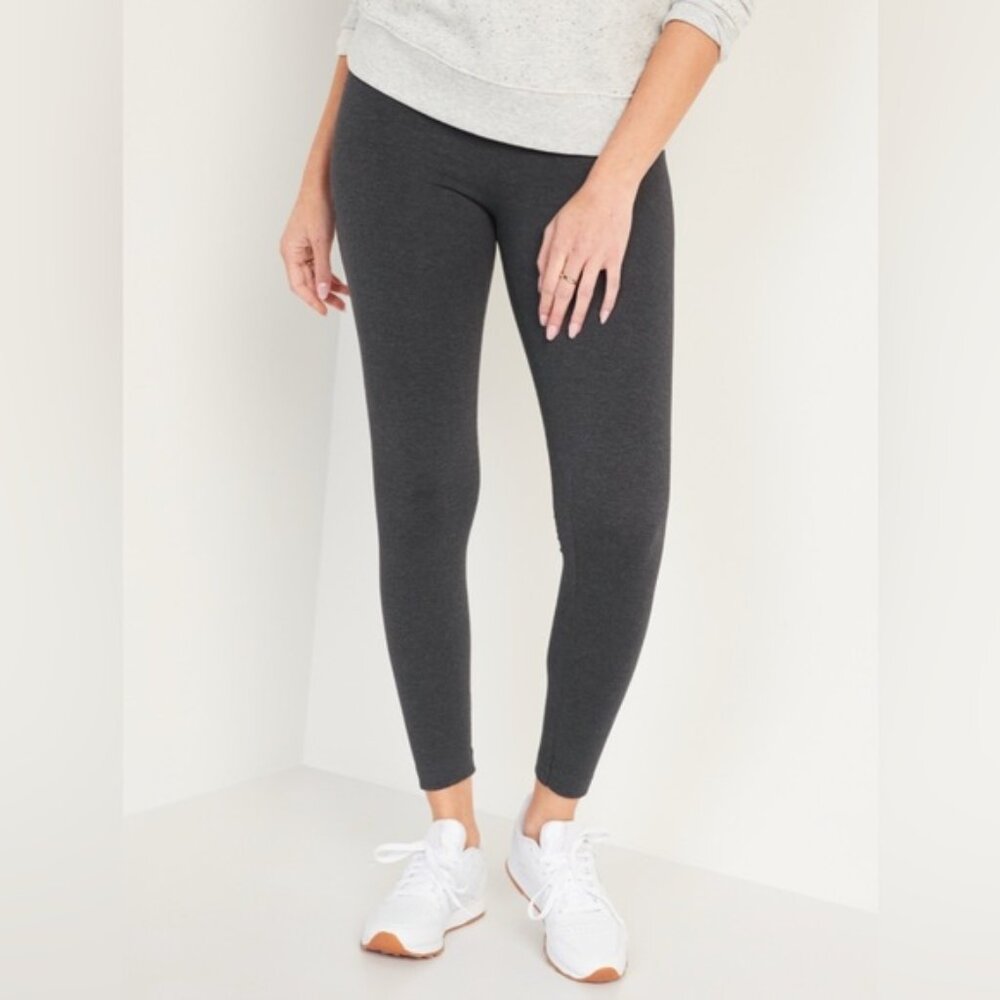 NWT Old Navy Womens High-Waisted Jersey Ankle Leggings (Heather Gray)(Size: M)